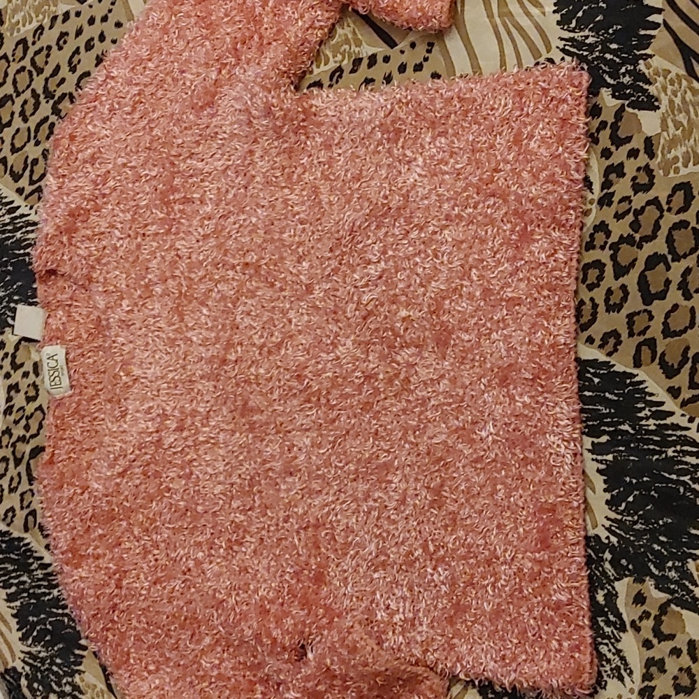 Sears Pink Short Hair Like Fuzzy Sweater
